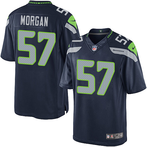 Men's Limited Mike Morgan Nike Jersey Navy Blue Home - #57 NFL Seattle Seahawks